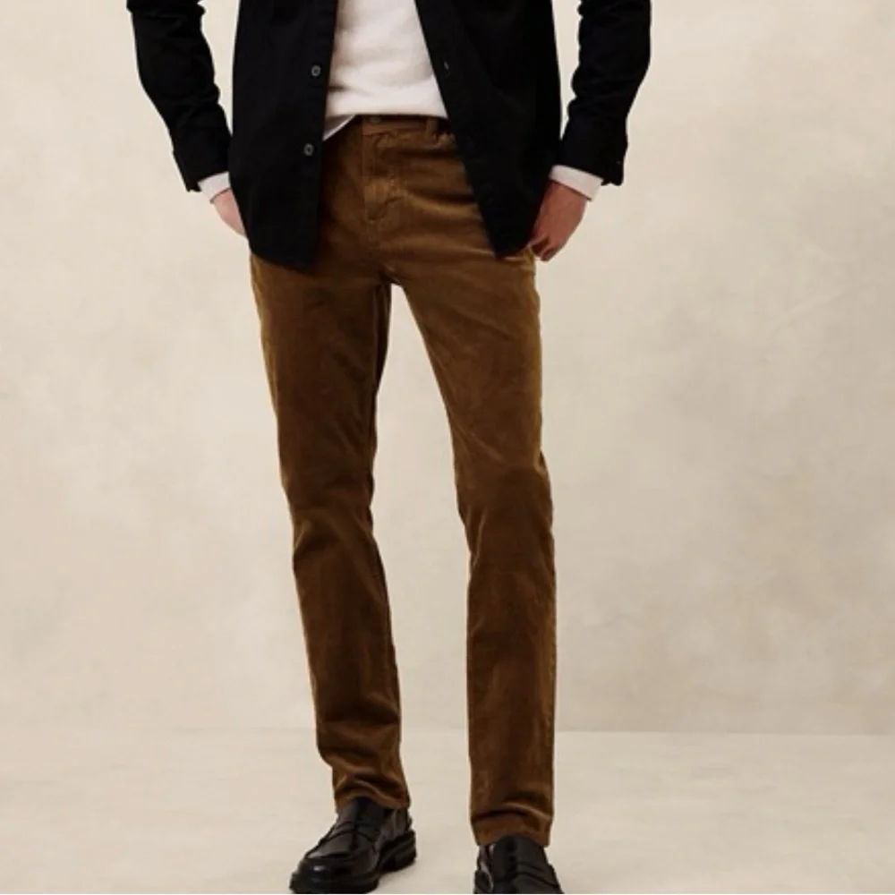 Banana Republic Brown Corduroy Travel Slim Pants NWT 33x32